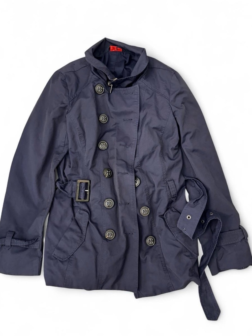 Esprit Navy Double-Breasted Trench Coat with Belt